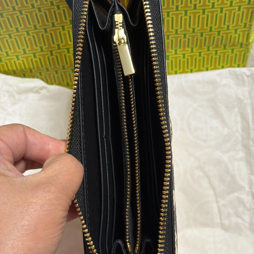 NWT Tory Burch Robinson Printed Zip Continental Wallet In Ocelot Leopard Print - Picture 10 of 12